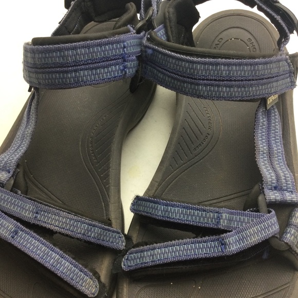Teva Terra Fi Lite Double Zipper Strappy Black & Blue Sandals Size 8 - Picture 9 of 10